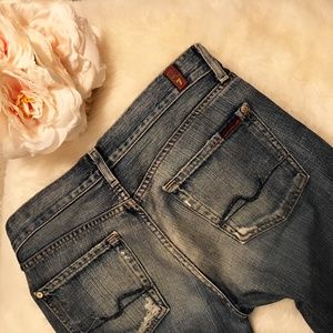 7 for all Mankind Distressed Faded Bootcut Jeans